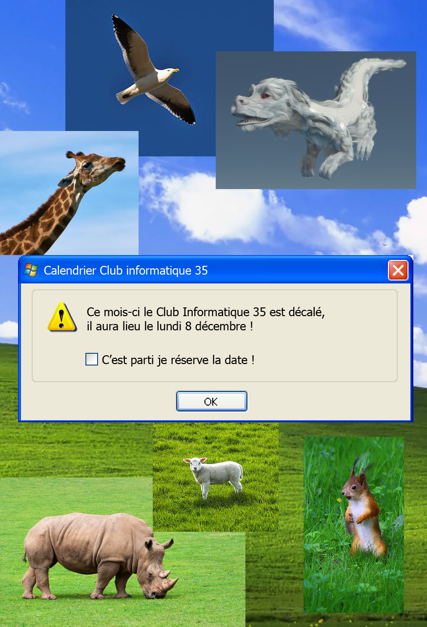 Affiche du report du Club Informatique